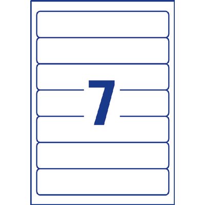 Rugetiket Avery smal 38x192mm zelfklevend wit