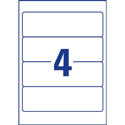 Rugetiket Avery breed 59x192mm zelfklevend wit 25 vel