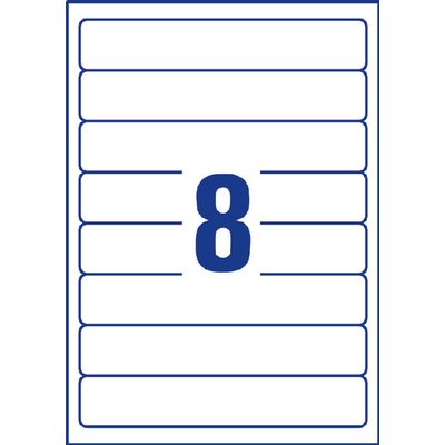 Rugetiket Avery smal 34x192mm zelfklevend wit