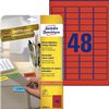 Etiket Avery L6038-20 45.7x21.2mm rood 960 stuks foto