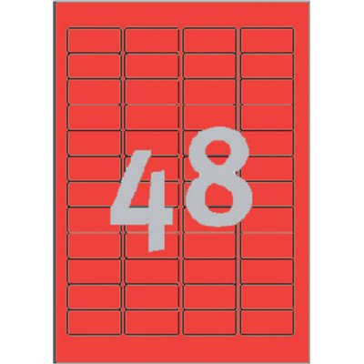 Etiket Avery L6038-20 45.7x21.2mm rood 960 stuks