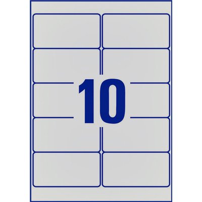 Etiket Avery L6012-20 96x50.8mm zilver 200 stuks