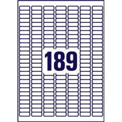 Etiquette Avery L6008-20 25.4x10mm argent 3780 pièces