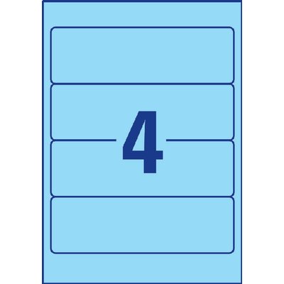 Rugetiket Avery breed 61x192mm zelfklevend blauw