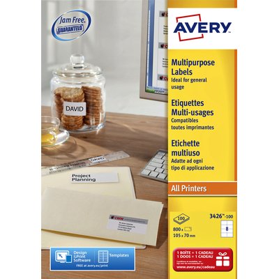 Etiket Avery L4745REV-25 96x63.5mm wit 200 stuks