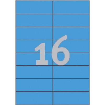Etiket Avery 3453 105x37mm blauw 1600 stuks