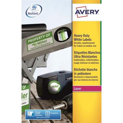 Etiket Avery L7060-20 63.5x38.1mm polyester wit 420 stuks