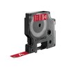 Labeltape Dymo LabelManager D1 polyester 12mm wit op rood foto