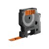 Labeltape Dymo LabelManager D1 polyester 12mm zwart op oranje foto