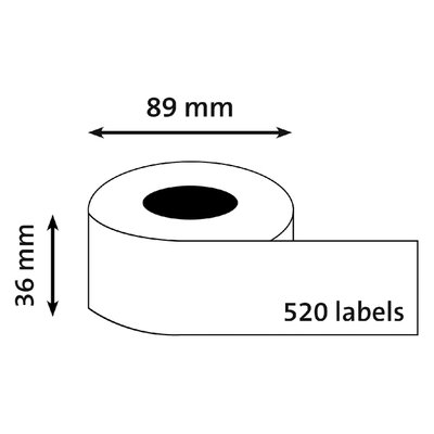 Labeletiket Quantore 99012 36x89mm adres wit 2 rollen