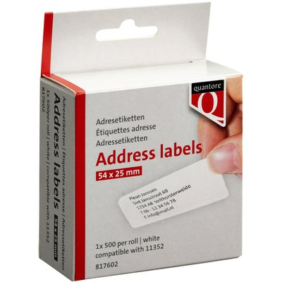 Labeletiket Quantore 11352 54x25mm adres wit 500 stuks