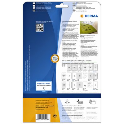 Etiquette HERMA 8016 45,7x21,2mm transparent 1200 pièces