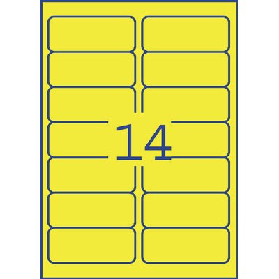Etiquette Avery L7263Y-100 99,1x38,1mm jaune néon 1400 pièces