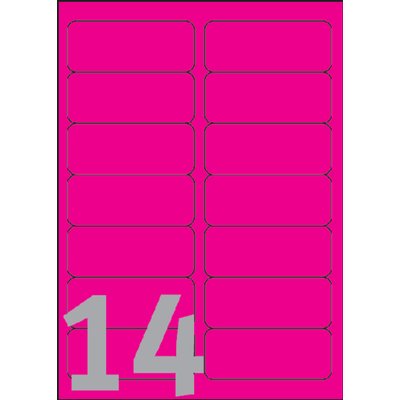Etiquette Avery L7363P-25 99,1x38,1mm rose néon 340 pièces