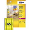 Etiquette Avery L7651Y-100 38,1x21,2mm jaune néon 6500 pièces Photo