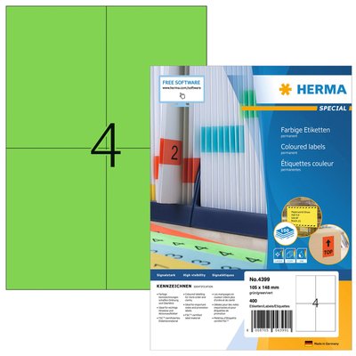 Etiquette HERMA 4399 105x148mm A6 vert 400 pièces