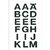 Etiquette HERMA 4135 lettres A-Z noir/transparent 20x20mm