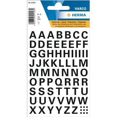 Etiquette HERMA 4158 lettres A-Z noir 10mm