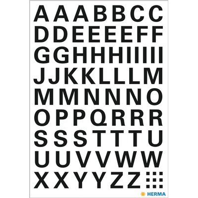 Etiquette HERMA 4158 lettres A-Z noir 10mm