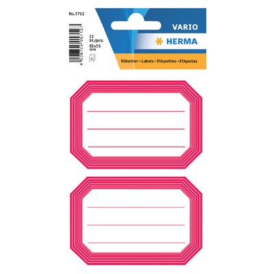 Etiket HERMA 5712 82x55mm schrift rode rand 12 stuks