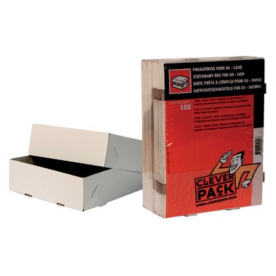 Paraatdoos CleverPack A5 218x155x55mm voor 500 vel wit pak à 10 stuks