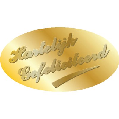 Étiquette Haza hartelijk gefeliciteerd or 1000 pièces