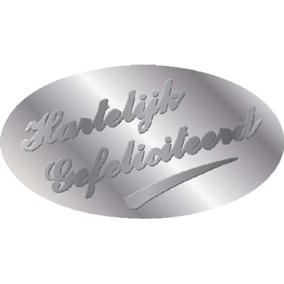 Etiquette Haza hartelijk gefeliciteerd argent 1000 pièces