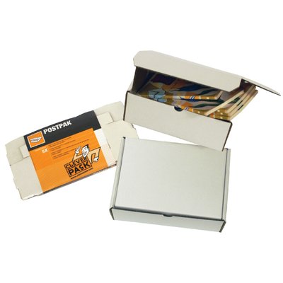 Postpakket CleverPack golfkarton 330x300x80mm wit pak à 25 stuks
