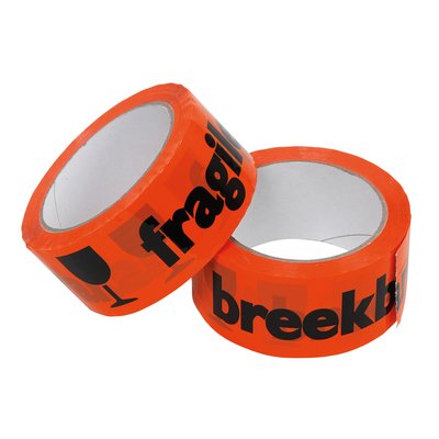 Ruban d'avertissement IEZZY "Fragile" 50mmx66m orange/noir