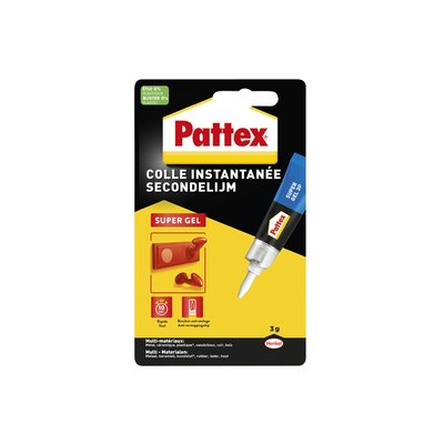 Colle seconde Pattex Super Gel tube 3g blister
