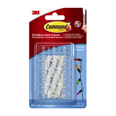 Sierklemmen Command 17026CLR inclusief bevestigingsstrip transparant