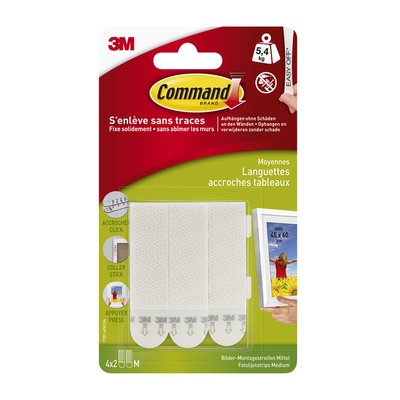 Bevestigingsstrip Command middelgroot klik vast 5,4kg wit