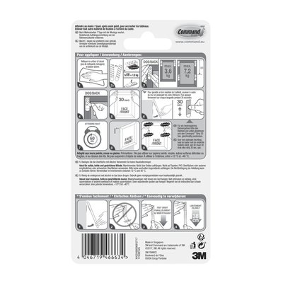 Languette auto-agrippante Command Click L 7,2kg blanc