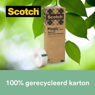 Plakband Scotch Magic 900 19mmx33m onzichtbaar mat 9 rollen