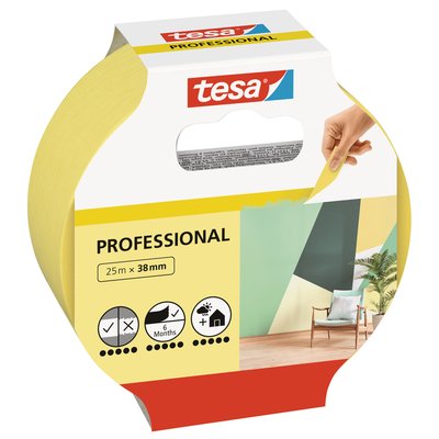 Afplaktape tesa® Professional 25mx38mm geel