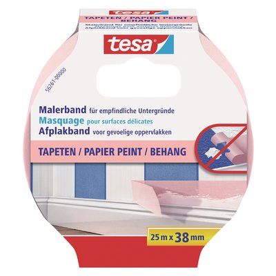 Afplaktape tesa® Professional sensitive 25mx38mm roze