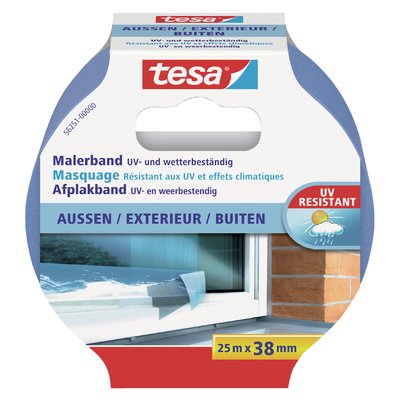 Afplaktape tesa® Professional outdoor 25mx38mm blauw