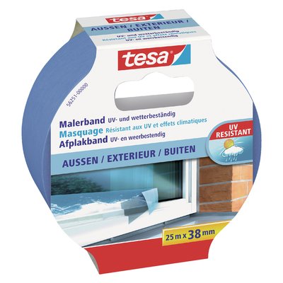 Afplaktape tesa® Professional outdoor 25mx38mm blauw