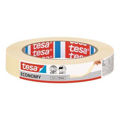 Afplaktape tesa® Economy 50mx19mm geel