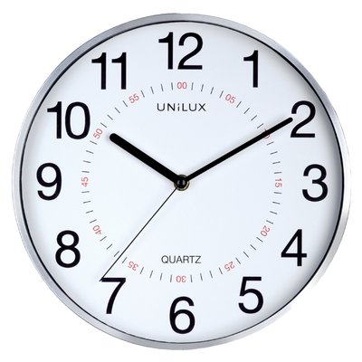 Pendule murale Unilux Aria Ø28,5cm gris argenté/blanc