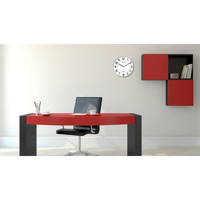 Pendule murale Unilux Aria Ø28,5cm gris argenté/blanc