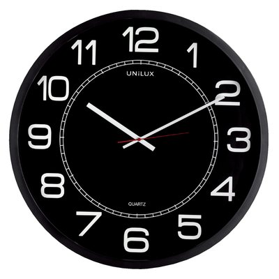 Pendule murale Unilux Mega Ø57,5cm noir