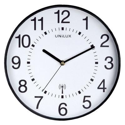 Pendule murale Unilux Maxi Radio-controlled Ø37,5cm noir/blanc