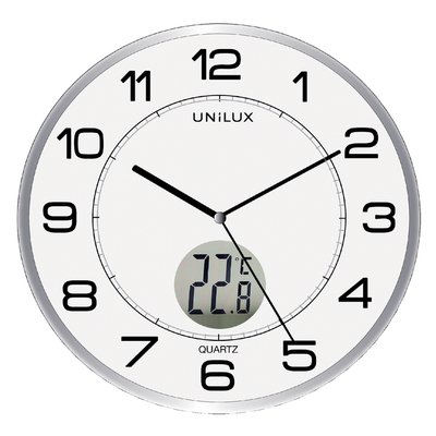 Wandklok Unilux Tempus Ø 30.5cm lichtgrijs/wit