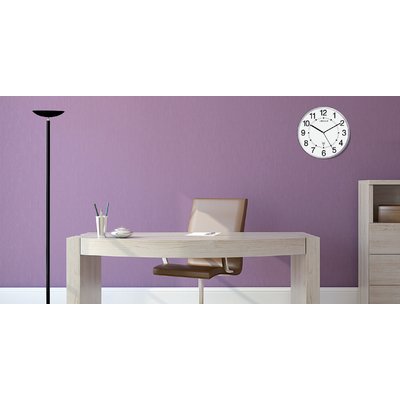 Wandklok Unilux Wave radio controlled Ø 30cm zilvergrijs/wit
