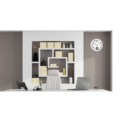 Wandklok Unilux Instinct Ø 30.5cm zilvergrijs/wit