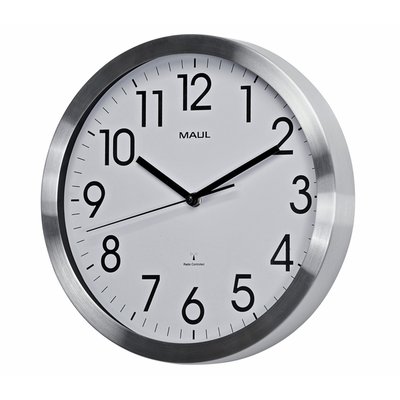 Wandklok MAUL Move RC Ø305x45mm aluminium frame wit incl. batterij
