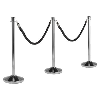 Corde Securit 150cm noire avec embouts chromés