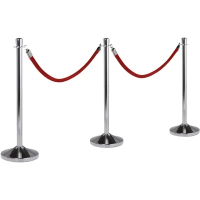 Afzetkoord Securit 150cm rood met chroome knop