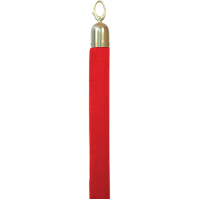 Corde Securit 150cm rouge avec embouts dorés
